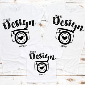 Family Blank White T-Shirt  Bella Canvas 3001 3001T White Mock Up Shirts Family Flat Lay bella canvas mockups Family Flat toddler