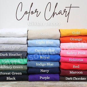 Gildan 18000 Color Chart, Color Chart Mockup, Sweatshirt Mockup, Gildan Crewneck Mockup, Editable Color Chart, Gildan 18000 swatch