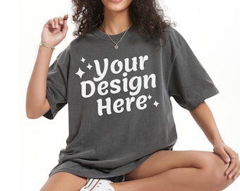 Comfort Colors pepper Mockup C1717 Tshirt Mockup black Model Mockup pepper Shirt Mockup Comfort Colors C1717 pepper Shirt Mockup