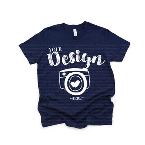 Bella Canvas 3001Y Youth Navy T-shirt Flat Lay T-Shirt Mock Up Mock Up Flat Lay kids mockup tshirt youth t shirt mockup