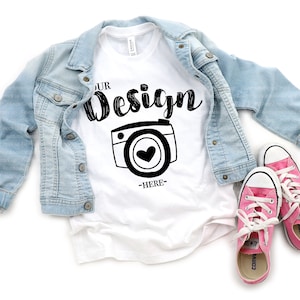 kids t shirt mockup Bella Canvas 3001Y Youth White T-shirt Flat Lay T-Shirt Mock Up Mock Up Flat Lay Spring Mockup | kids mockup tshirt