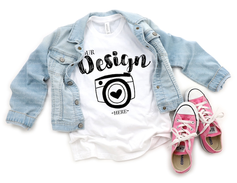Download Kids t shirt mockup Bella Canvas 3001Y Youth White T-shirt | Etsy