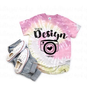 Desert Rose - adult TIE DYE T-Shirt | t-shirt mockup for summer | Tie-Dye CD100 Desert Rose Unisex T-shirt Mock Up | Tie Dye Mock Up