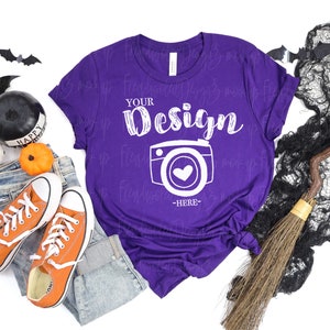 Bella canvas mockup Team Purple Flat Lay Mockup bella canvas 3001 mockup Halloween Mock Up Flat Lay bella canvas mockup Halloween