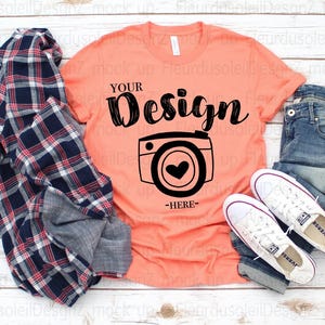 Bella Canvas 3001 Sunset Unisex T-shirt Mock Up Mock Ups Flat Lay, Bella Canvas mock up t-shirt mockups fall bella canvas 3001 white mockup