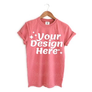 Comfort Colors 1717 cumin Adult Heavyweight RS T-Shirt mockup Comfort Colors mockup Short Sleeve Shirt Hanging t shirt mockup