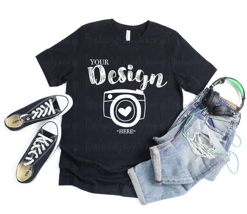 Mens Shirt Mockup | Flat Lay Bella Canvas 3001 Mockup | Bella and Canvas t-shirt Mockup | Fall Mockup | Male Styled Mockup | Man Shirts image 9