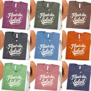 32x Bella Canvas 3001 Mockup Bundle, BC3001 Folded T-shirt Mockup, 32 Real Colors Flat Lay Shirt, Minimal Simple Basic Background Canva