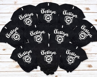 t-shirt mockup bella canvas group Family 3001 black Mock Up Family bridal party tshirt mock up bella canvas group