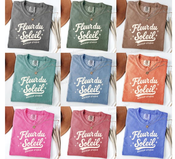 Comfort Colors 1717 Mockup Bundle | C1717 Flatlay Mockup Bundle | Folded Tshirt Mock Up | Real Photo