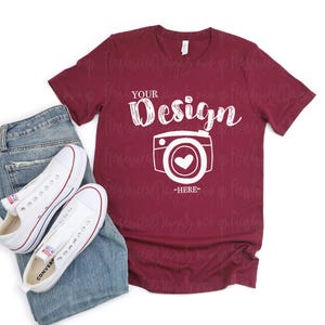 Mens Shirt Mockup | Flat Lay Bella Canvas 3001 Mockup | Bella and Canvas t-shirt Mockup | Fall Mockup | Male Styled Mockup | Man Shirts image 4