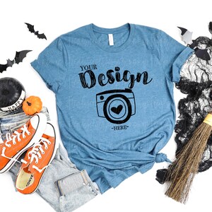 Bella Canvas 3001 Tshirt mockup bundle Halloween Bella Canvas 3001 HALLOWEEN Shirt Mock up Halloween 3001 Mockup Bundle image 3