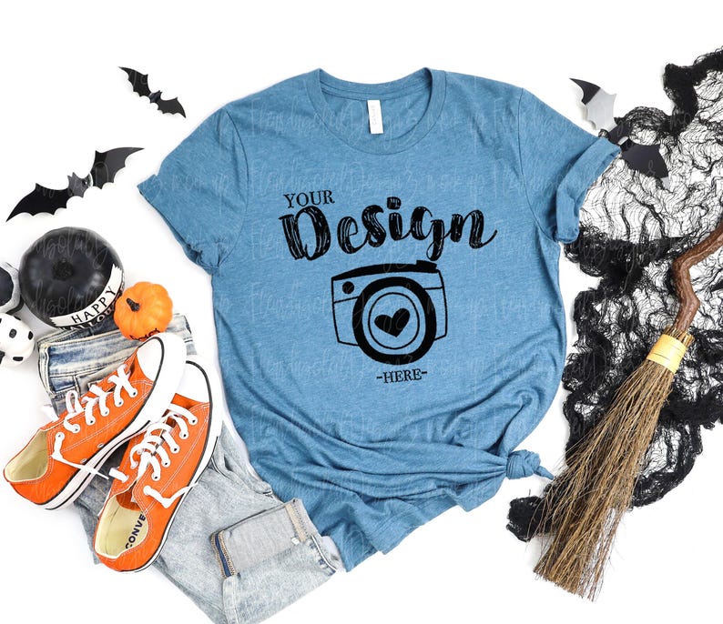 Bella Canvas 3001 Tshirt mockup bundle Halloween Bella Canvas 3001 HALLOWEEN Shirt Mock up Halloween 3001 Mockup Bundle image 3