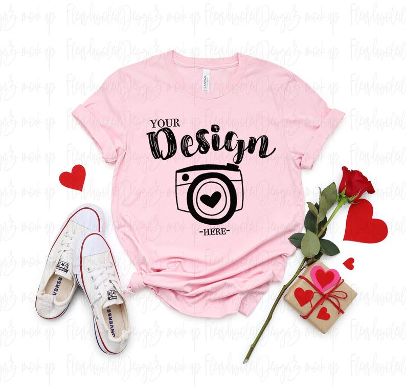 VALENTINES Mock Up BUNDLE| Valentines day Bundle 3001 Mockup | 3001 Mock Up | Bella Canvas Mockup Valentines | 3001 Valentines Mockup image 6