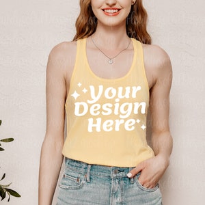 Next Level 1533 Banana Cream Next level 1533 mockup Tank Top Mockup Next Level 1533 Racerback Mockup Summer Mockup