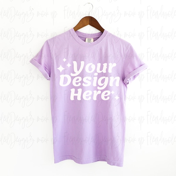 Comfort Colors Orchid  C1717 Mockup 1717 Orchid  T Shirt Mockup Comfort Colors Mockup