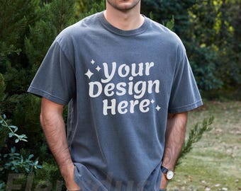 Comfort Colors Pepper Mockup mens Mockup Comfort Colors 1717 Male model Real Model Mock