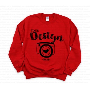 Gildan 18000 red Crewneck Sweatshirt Dark Heather Sweatshirt Mockup 18000 Mock Up Flat Lay Gildan Mockups Sweatshirt Mockup