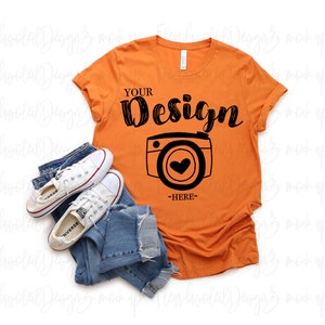 tshirt mockup 3001 Bella Canvas 3001 Burnt Orange Unisex T-shirt Mock Up,tshirt mockup spring tshirt