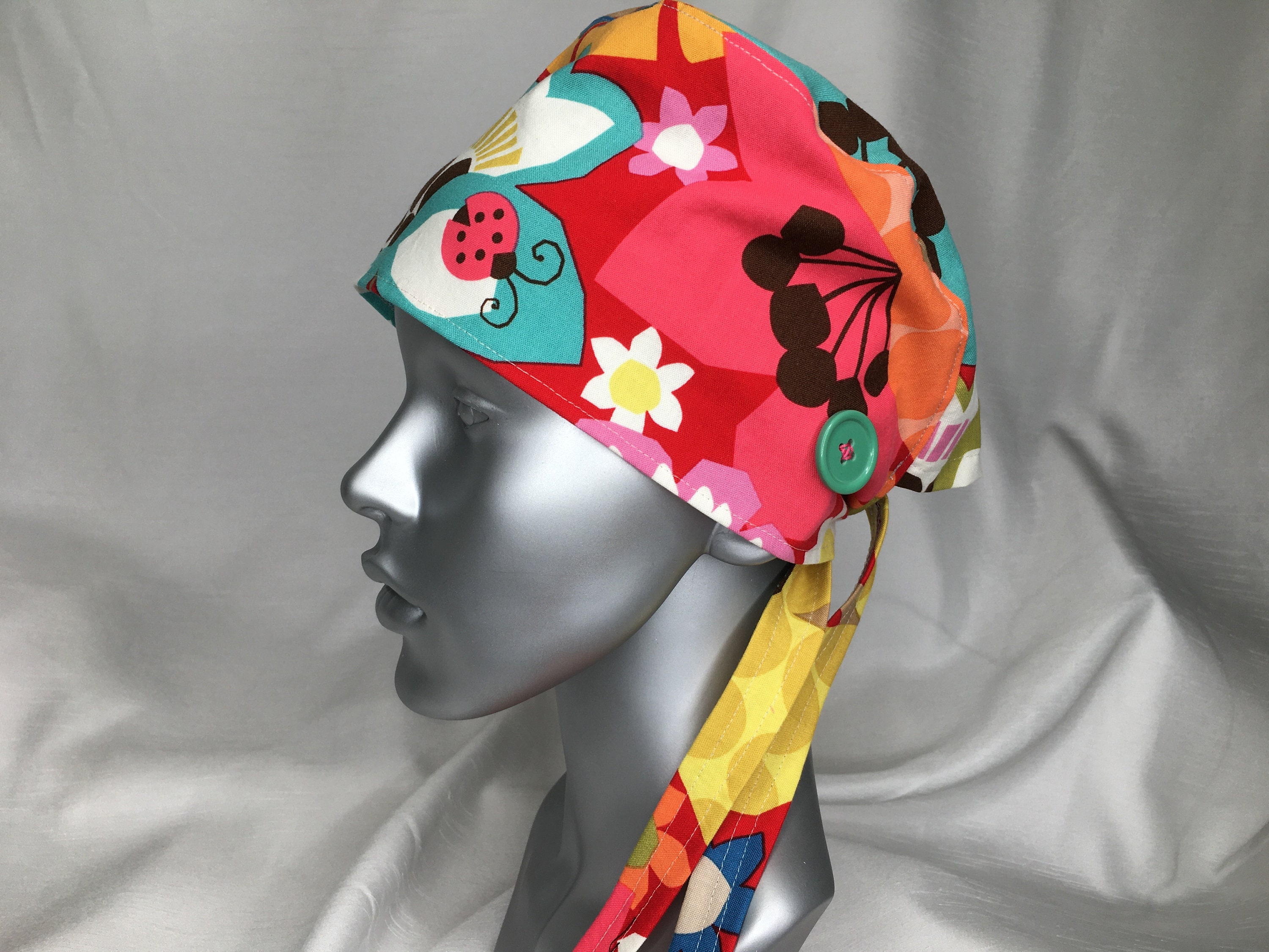 Scrub Cap With Buttons PPE Surgical Cap 