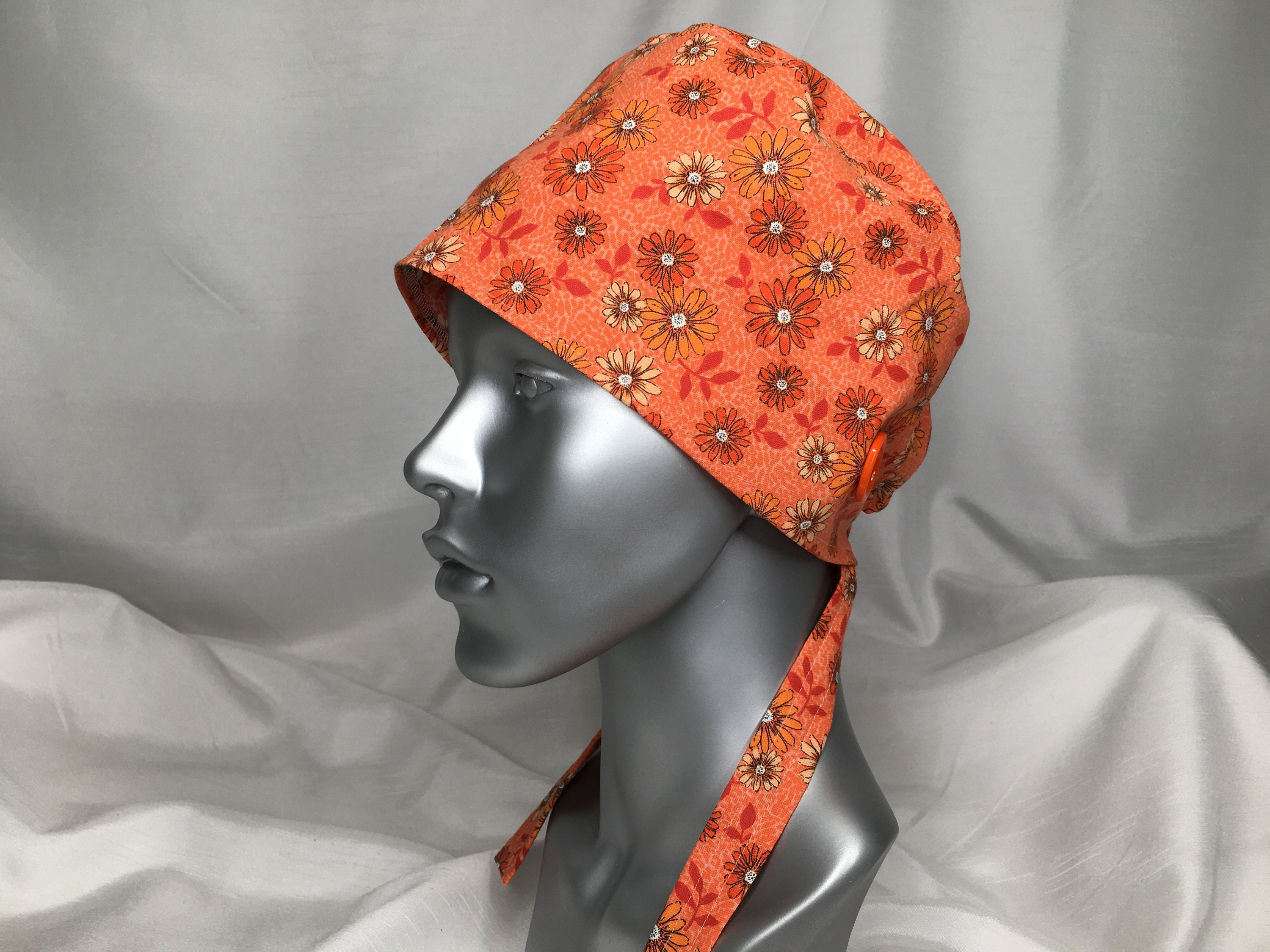 Scrub Cap With Elastic and Buttons PPE 