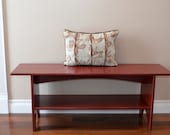 Antiqued Sitting Bench, Storage Bench, Entryway Bench with Shelf Custom Colors and Sizes Available