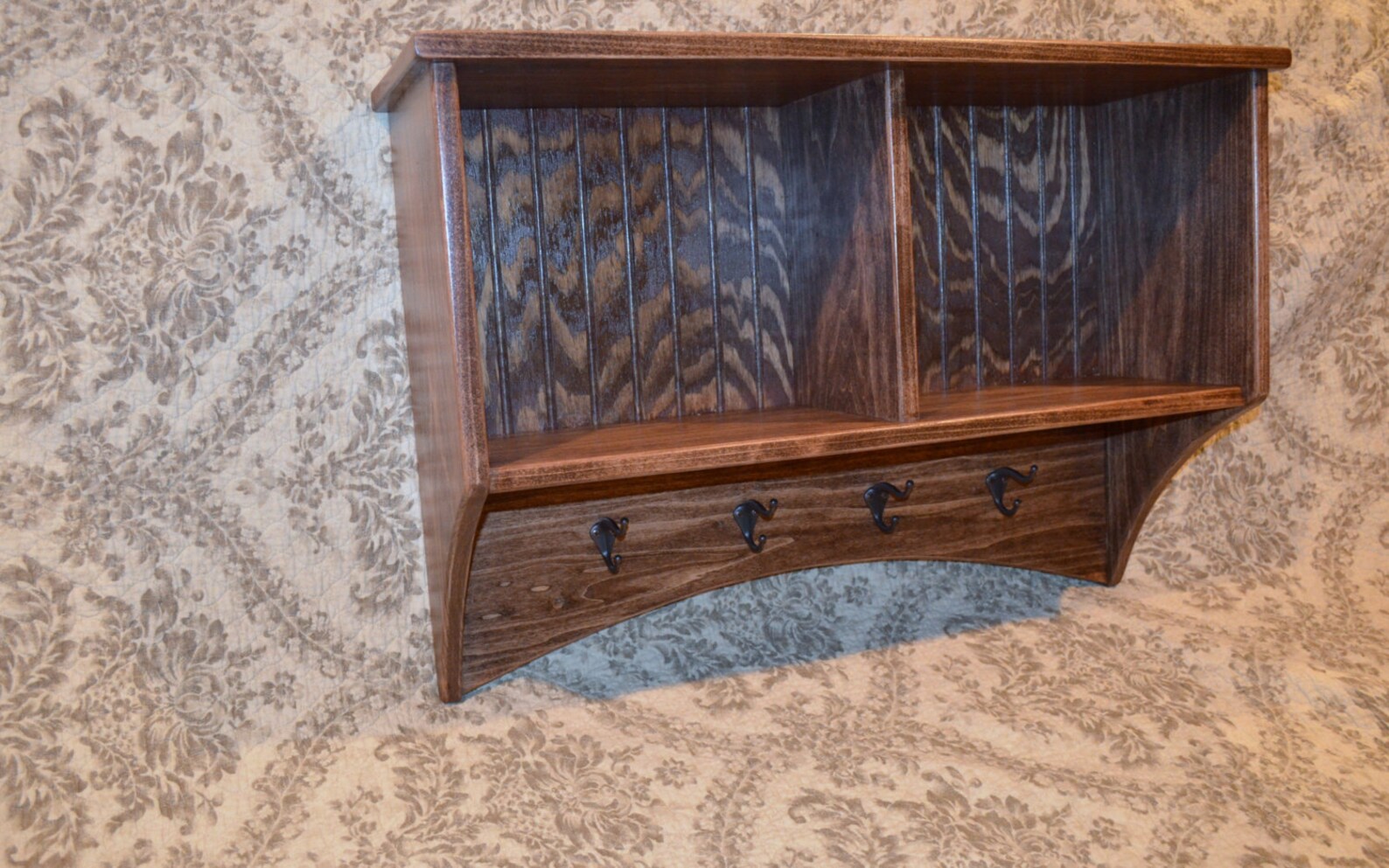 Entryway Cubby Storage Shelf With Coat Hooks English Etsy