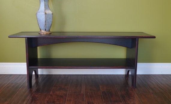 Antiqued Sitting Bench Storage Bench Entryway Bench In Black Etsy