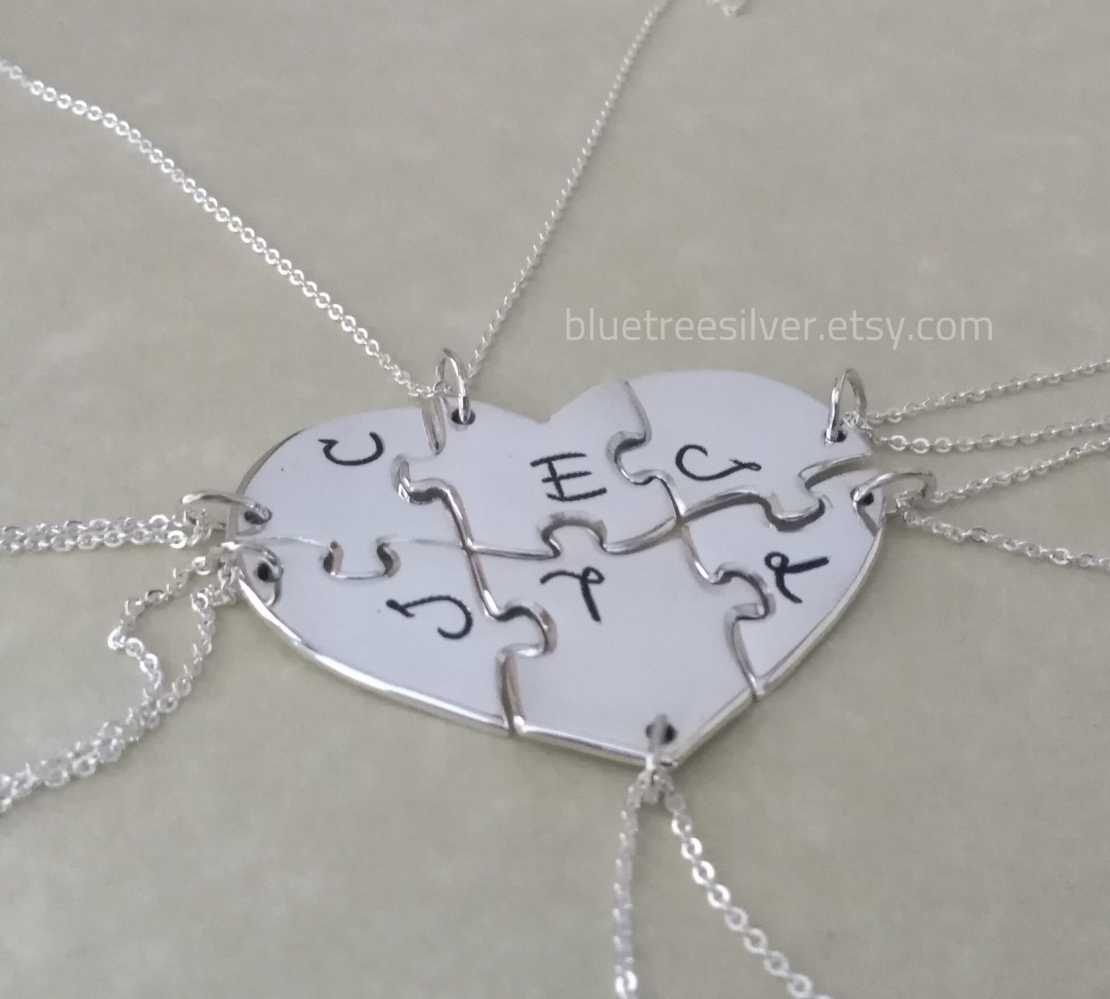 6 Piece Puzzle Heart Necklace. 6 Best Friend Puzzle Heart Etsy