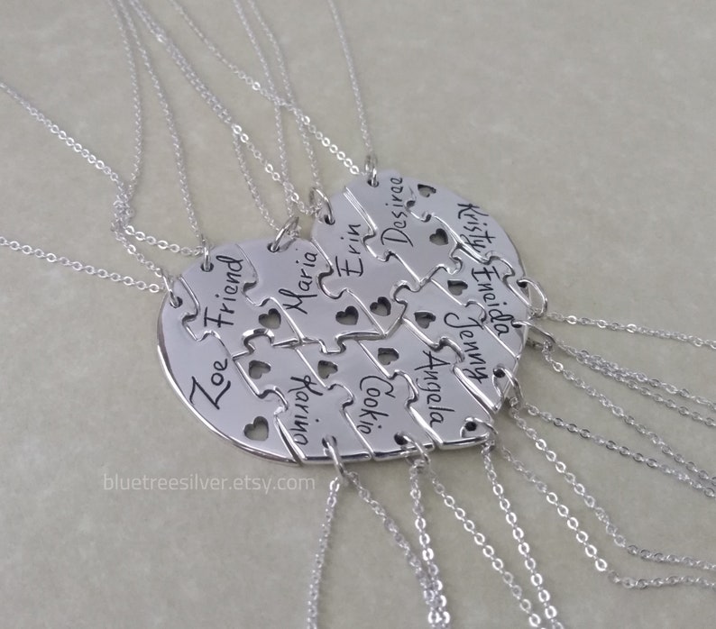 11 Piece Puzzle Heart Necklace. 11 Best Friend Puzzle Heart Etsy