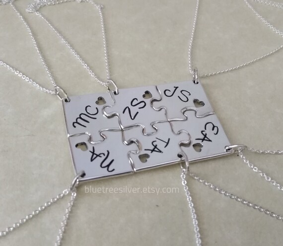 6 Piece Puzzle Personalized Necklace. 6 