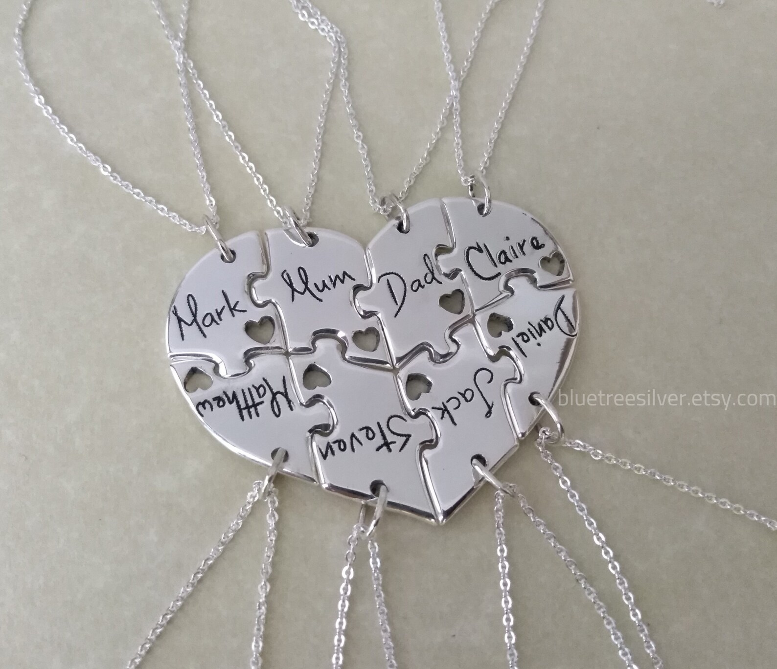 8 Piece Puzzle Heart Necklace. 8 Best Friend Puzzle Heart Etsy