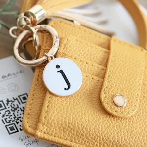 Monogrammed Keyring Wristlet Wallet Keychain • Bangle Keychain Monogrammed • Personalized Gift for Her • Teacher Gift • Best Friend Gift