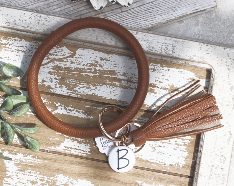 Key Ring Bracelet Monogrammed Buffalo Plaid Gift Key Rings Etsy