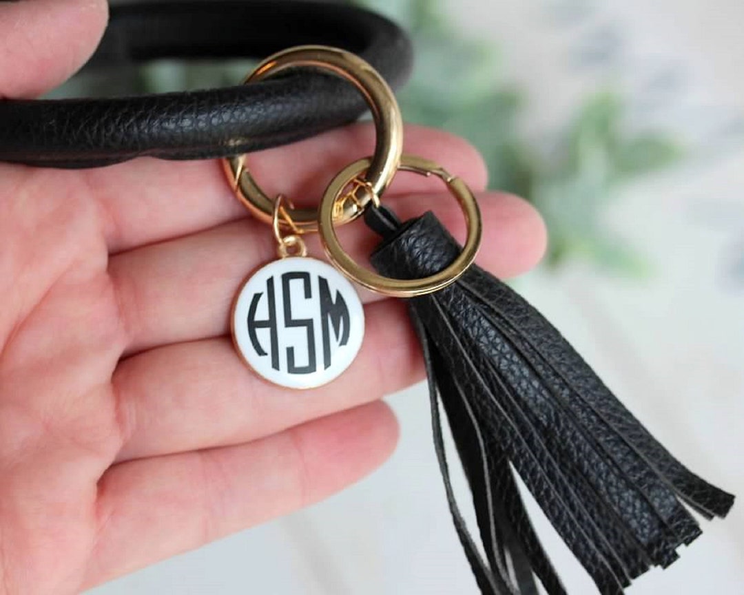 Keyring Bracelet Monogrammed Key Ring Bracelet Bangle Key Etsy
