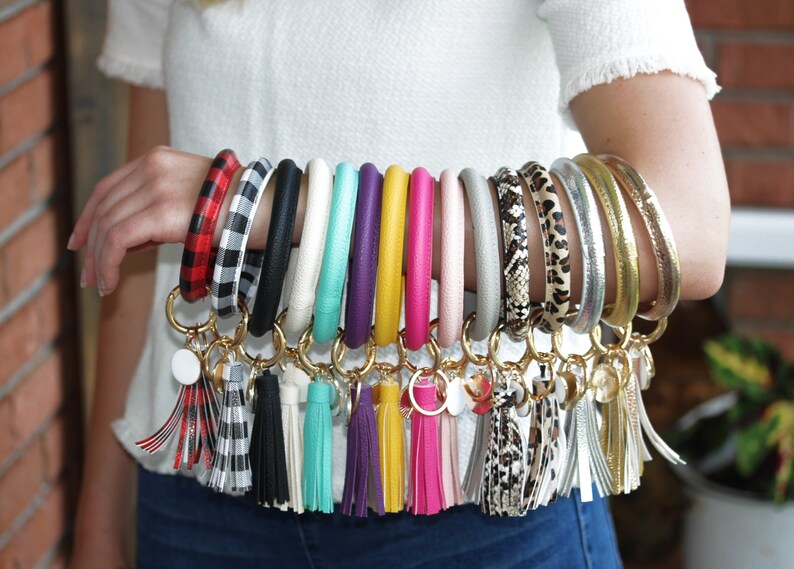 Key Ring Key Ring Bracelet Leopard Key Rings for Women Key Etsy