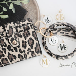 Leopard Print Leather Coin Pouch // Coin Purse Personalized 