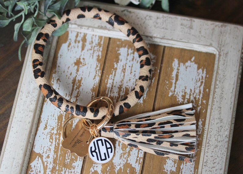 Key Ring Key Ring Bracelet Leopard Key Rings for Women Key Etsy