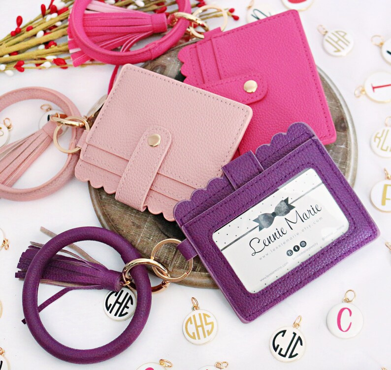 Monogrammed Key Ring Bangle Wallet Bangle Keychain Etsy