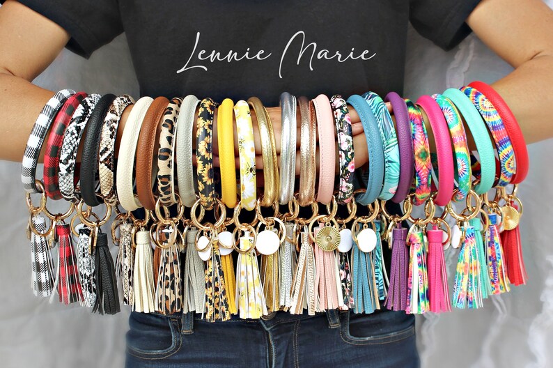 Key Ring Key Ring Bracelet Leopard Key Rings for Women Key Etsy