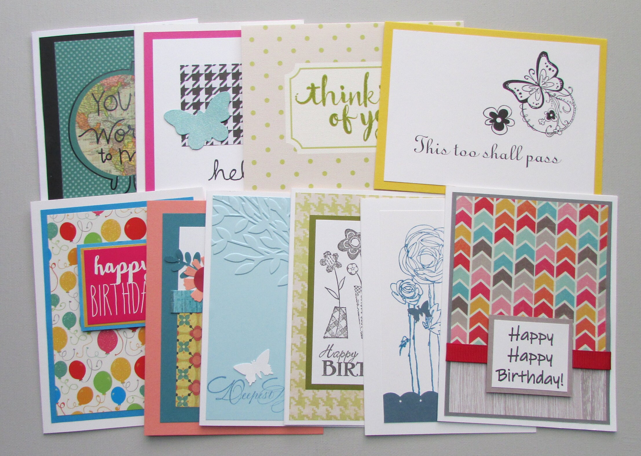 Handmade Cards 10 Assorted Greeting Cards Variety Card Sets Etsy