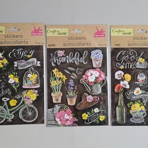 Stickers Variety Stickers YOU CHOOSE Floral stickers bicycle stickers card making supplies paper crafts flowers junk journals scrapbooking image 3