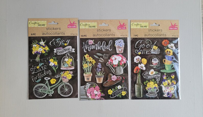 Stickers Variety Stickers YOU CHOOSE Floral stickers bicycle stickers card making supplies paper crafts flowers junk journals scrapbooking image 3