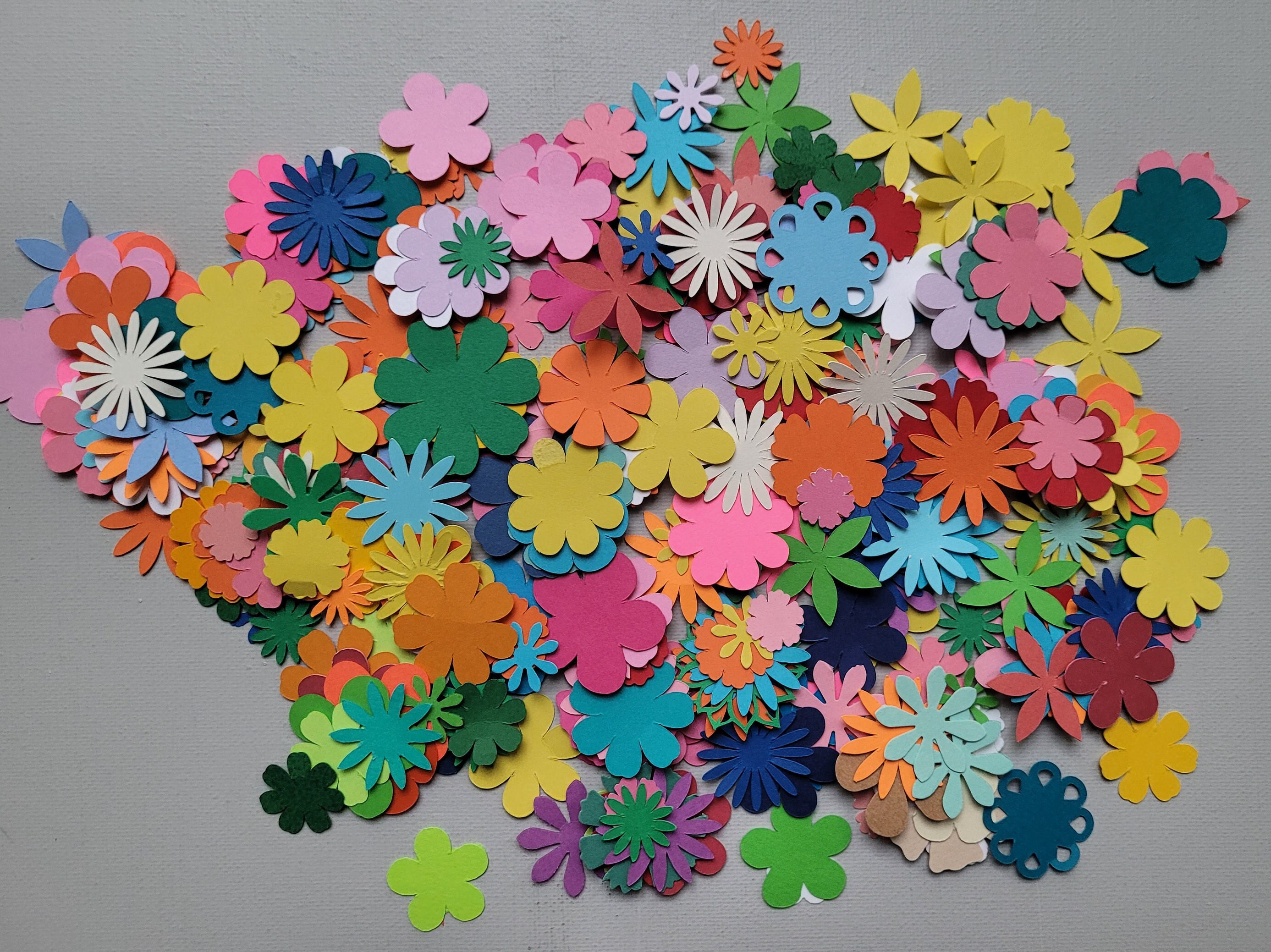 Flowers LOOSE Flowers Paper Flowers Die Cuts Assorted Etsy