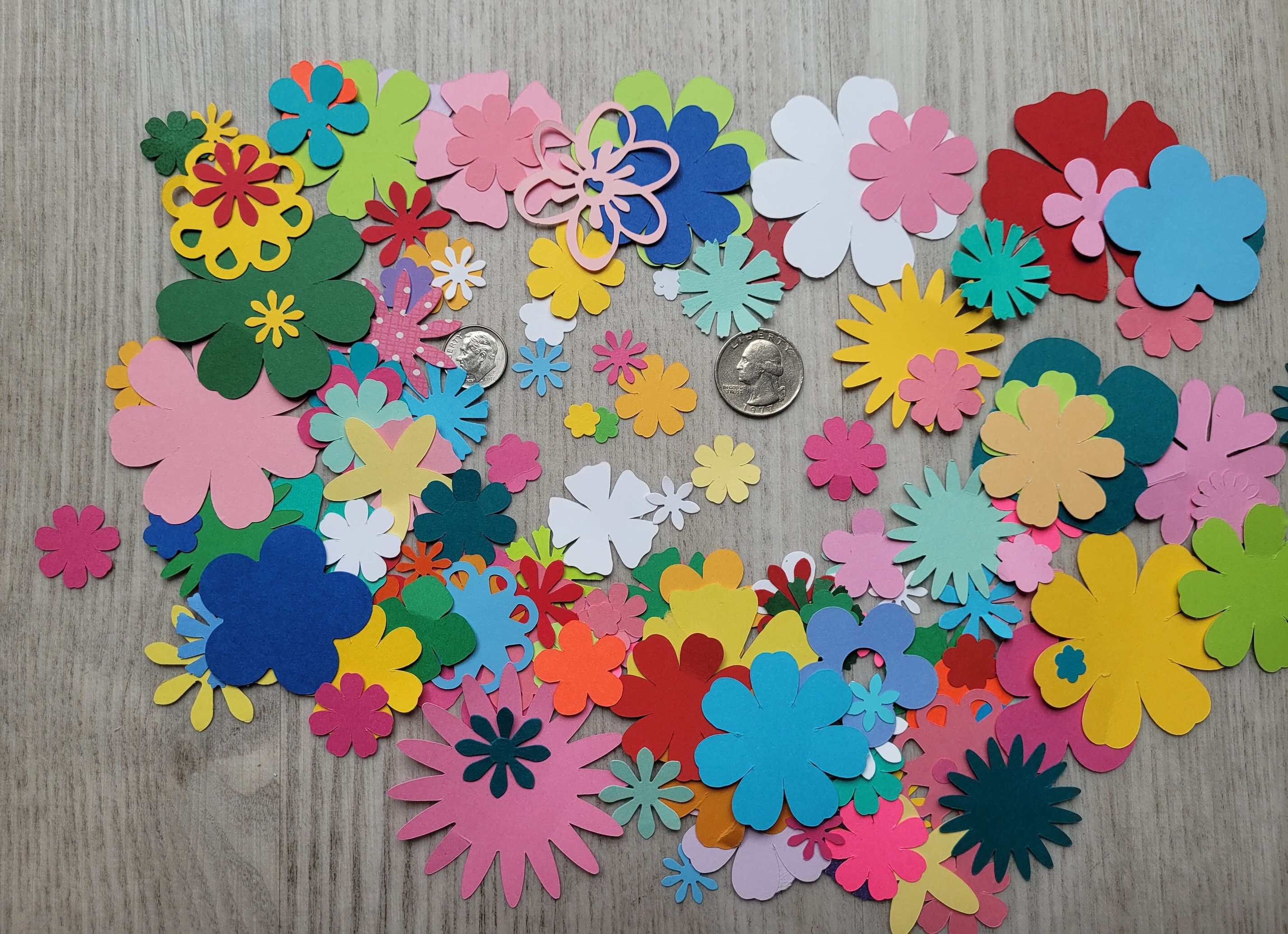 Flowers LOOSE Flowers Paper Flowers Die Cuts Assorted Etsy