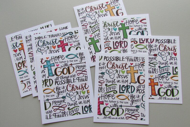 Note Cards 8 Christian Note Cards Religious Card Sets Blank Etsy
