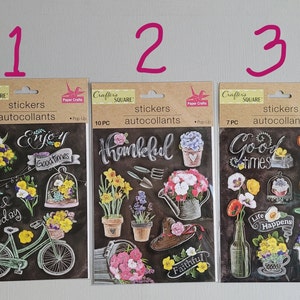 Stickers Variety Stickers YOU CHOOSE Floral stickers bicycle stickers card making supplies paper crafts flowers junk journals scrapbooking image 2