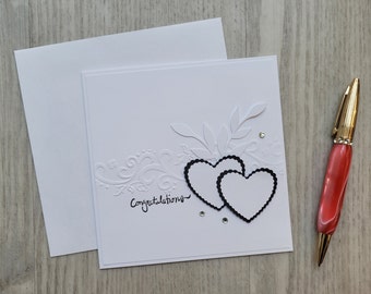 Wedding cards - Heart cards -Greeting cards with sentiments modern wedding cards square cards Minialmist cards handmade cards homemade cards