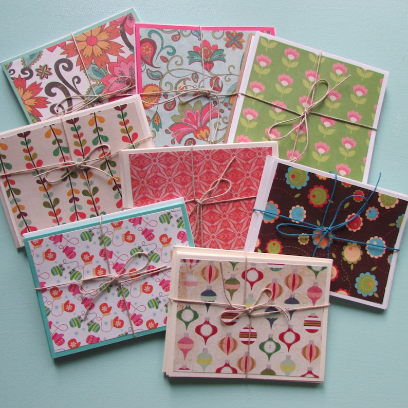 6 Tulip Embossed note cards-blank mint card sets Thank you cards all occasion spring cards HostessTeacher gift idea HandmadeHomemade cards