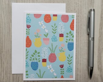 Note Cards-Plant lover cards set of 6 blank cards gift ideas greenery card sets floral hostess gifts Handmade card whimsical Homemade cards
